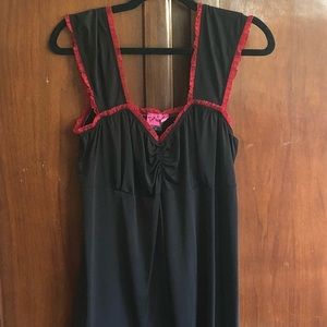 Rockabilly Style Tank Black W/ Red Detail. Sz 2XL